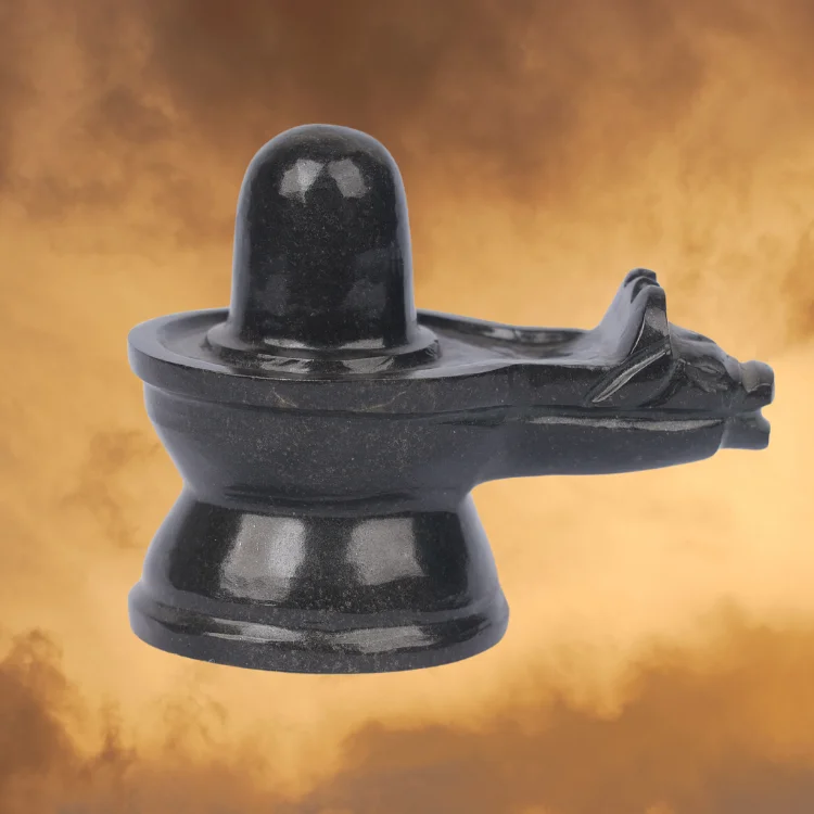 Black Agate Stone Painted Handmade Shivling